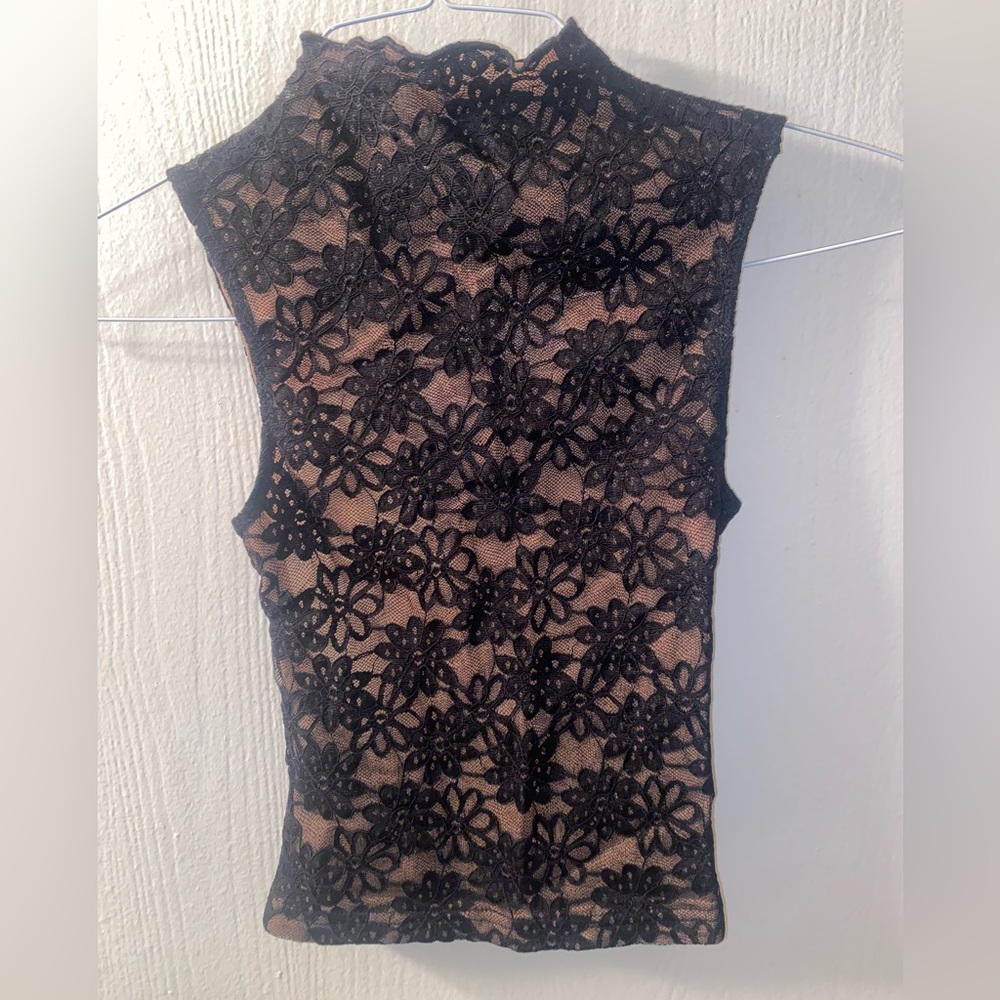 Meshki Lace High Neck Top